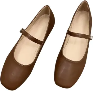 WENJIAZHIZHI Women's Round Toe Mary Janes Cute Bow Ballet Flats Elegant Low-Heel Girls Dress Shoes Wedding Slip-ons