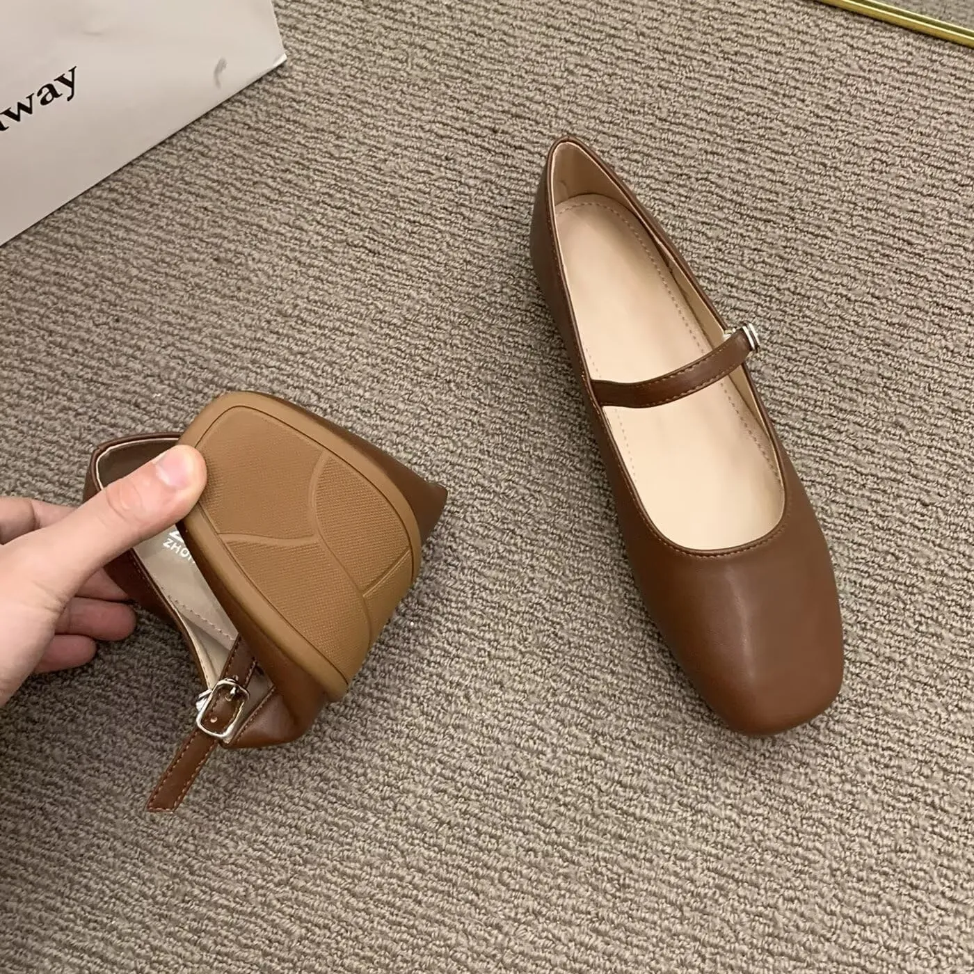 WENJIAZHIZHI Women's Round Toe Mary Janes Cute Bow Ballet Flats Elegant Low-Heel Girls Dress Shoes Wedding Slip-ons