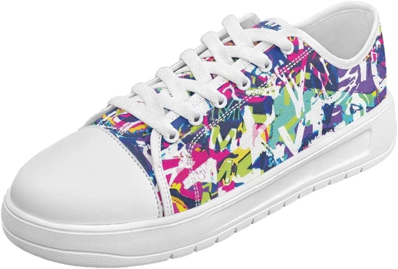 White Sneakers for Women Low Top Canvas Shoes Womens Walking Shoes Women's Fashion Sneaker Lace Up Casual Tennis Shoe