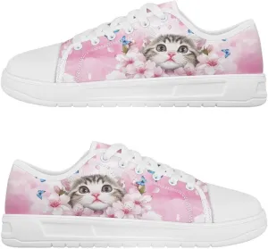White Sneakers for Women Low Top Canvas Shoes Womens Walking Shoes Women's Fashion Sneaker Lace Up Casual Tennis Shoe
