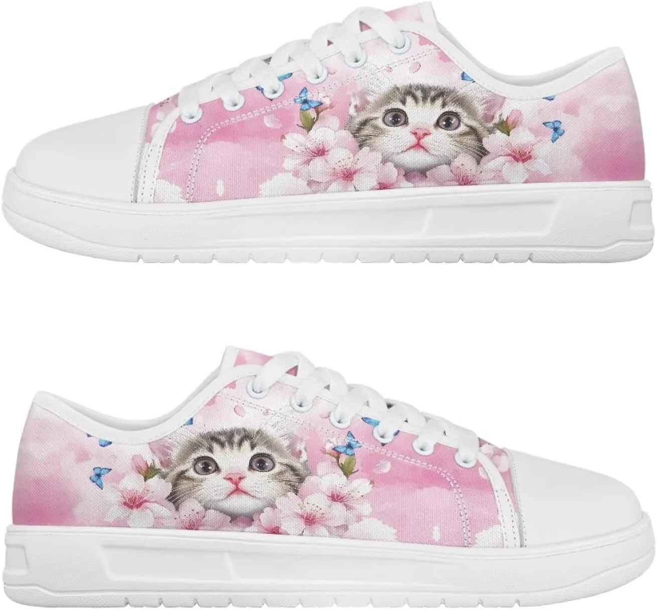 White Sneakers for Women Low Top Canvas Shoes Womens Walking Shoes Women's Fashion Sneaker Lace Up Casual Tennis Shoe