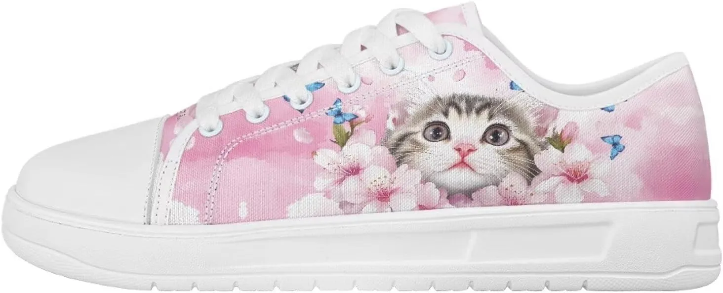 White Sneakers for Women Low Top Canvas Shoes Womens Walking Shoes Women's Fashion Sneaker Lace Up Casual Tennis Shoe
