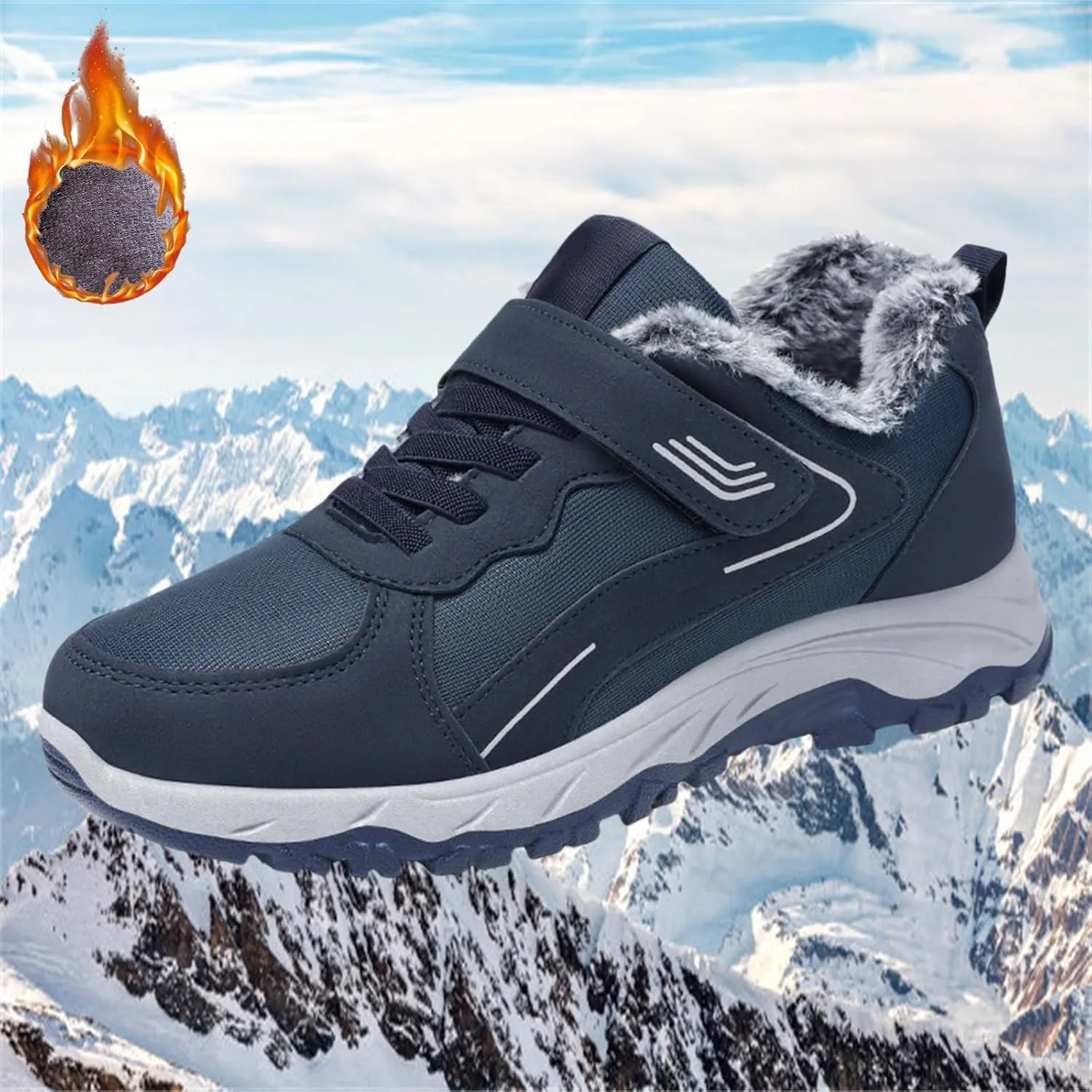 Winter Booties Warm Snow Boots Weather Comfortable And Mid Calf Sneaker 𝐖aterproof Plush Lined Walking Sneaker