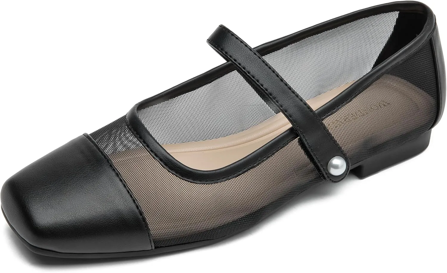 Women Mary Jane Shoes,Slip On Ankle Strap Dress Flat Shoes