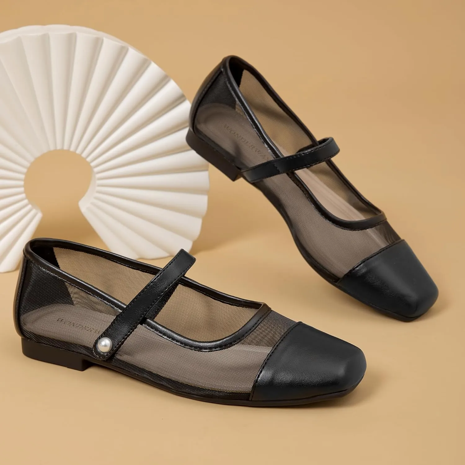 Women Mary Jane Shoes,Slip On Ankle Strap Dress Flat Shoes
