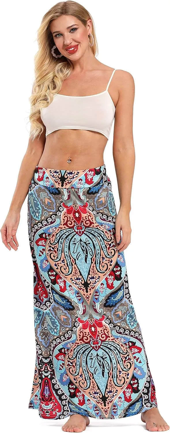 Women's Bohemian Print Long Maxi Skirt