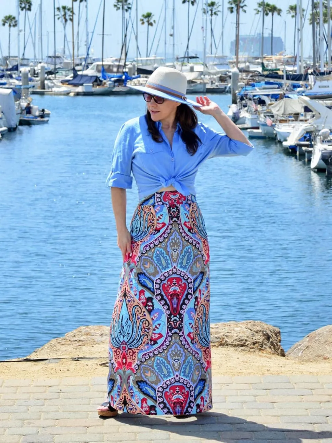 Women's Bohemian Print Long Maxi Skirt