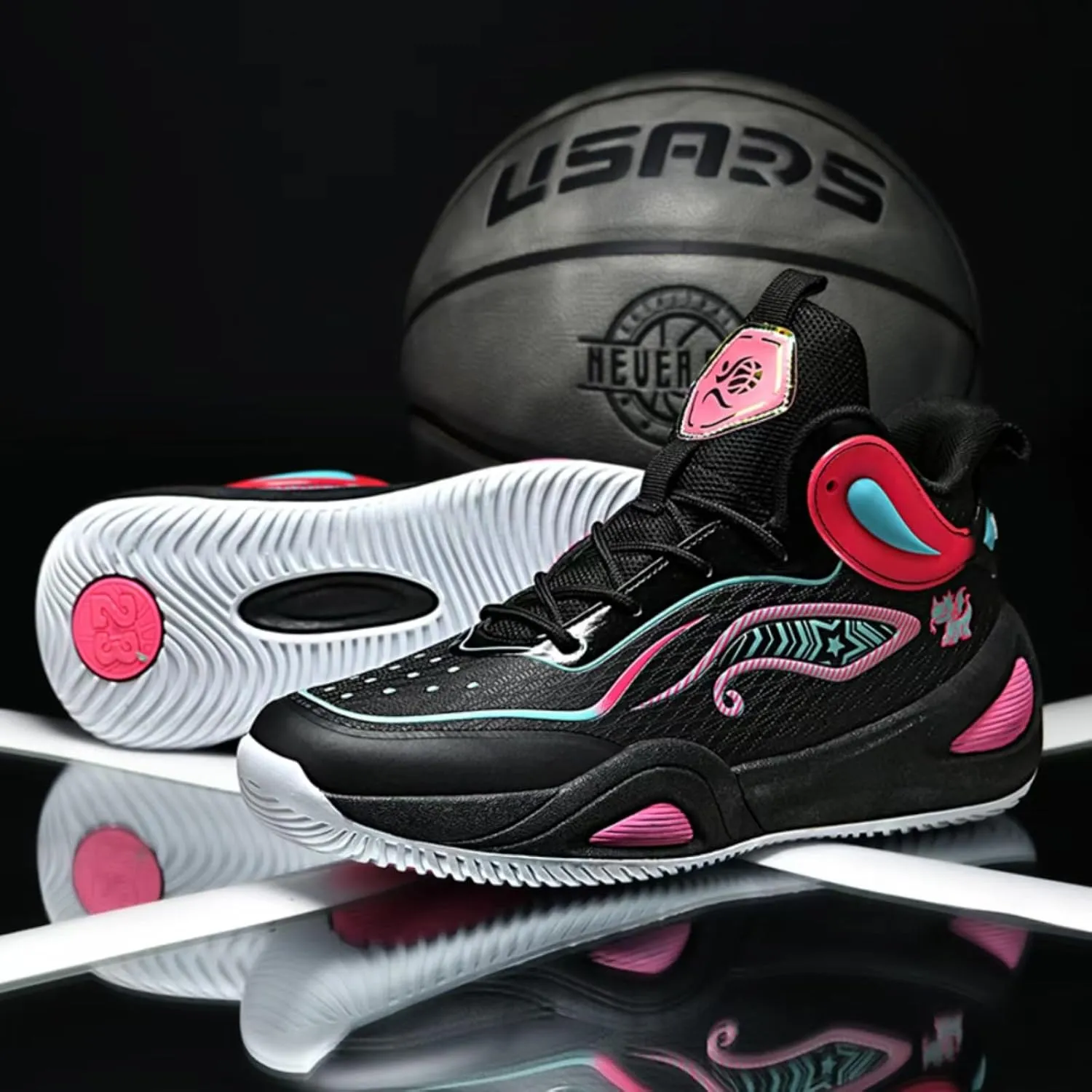 Womens Breathable Mesh Lace Up Basketball Shoes Fashion Lightweight Non-Slip Running Sneakers Soft Sole Athletic Tennis Casual Walking Sport Shoes