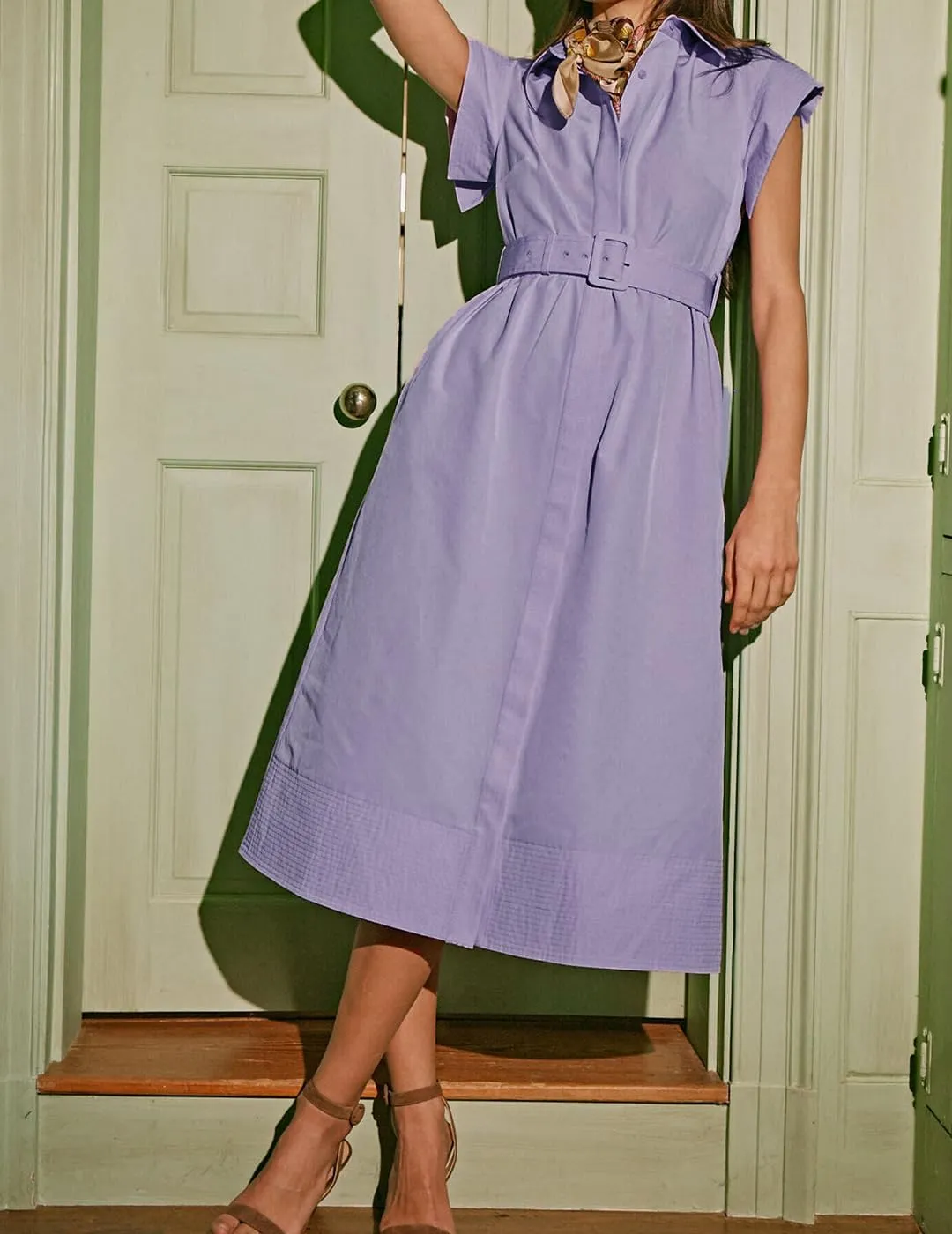 Women's Casual Button Shirt Dresses Short Sleeve Business Long Dresses Elegant Trench Coat with Pockets