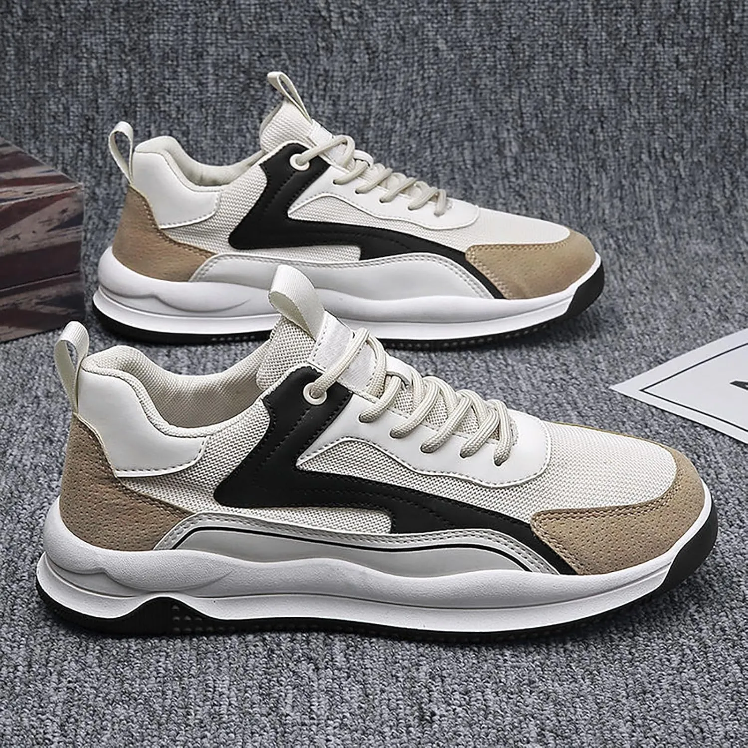 Womens Casual Shoes Mesh Lightweight Walking Shoes Lace Up Running Shoes White Slip On Sneakers for Women