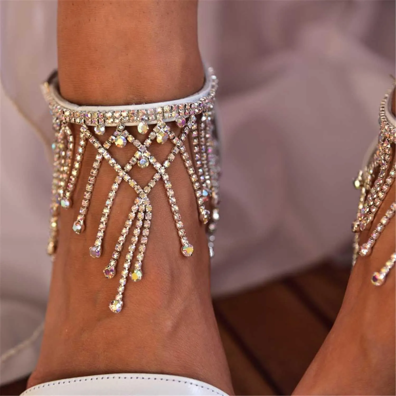 Women's Chunky High Heels Open Toe for Wedding Buckle Block Ankle Strap Rhinestones Dress Wedding Party Pumps Shoes