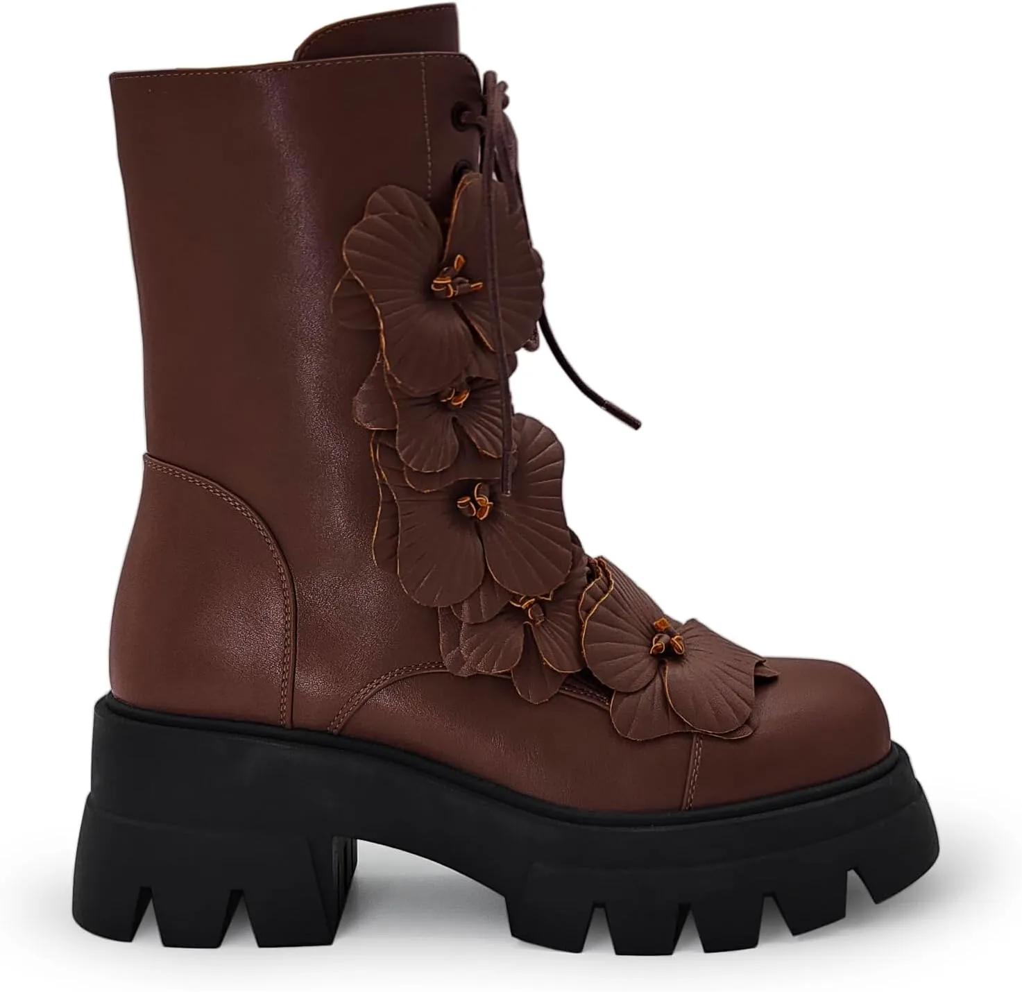 Women's Combat Boot Zebra Platform Ankle Adjustable Lace-Up Vamp Inside Zipper Fashion Party Boots