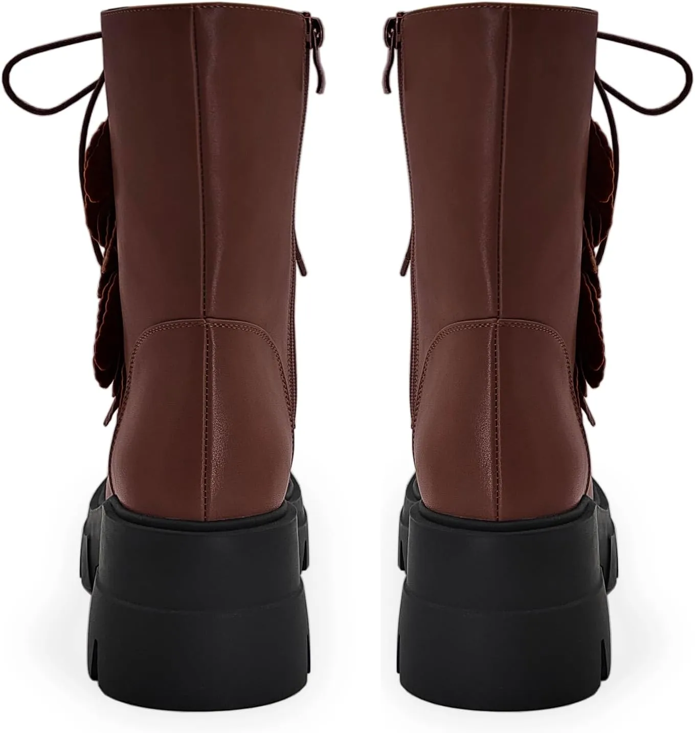 Women's Combat Boot Zebra Platform Ankle Adjustable Lace-Up Vamp Inside Zipper Fashion Party Boots