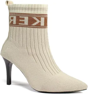 Women's Fashion Knit Stiletto High Heel Ankle Boots Stretch Knitted Fabric Short Sock Boots Sexy Pointed Toe Mid Calf Booties