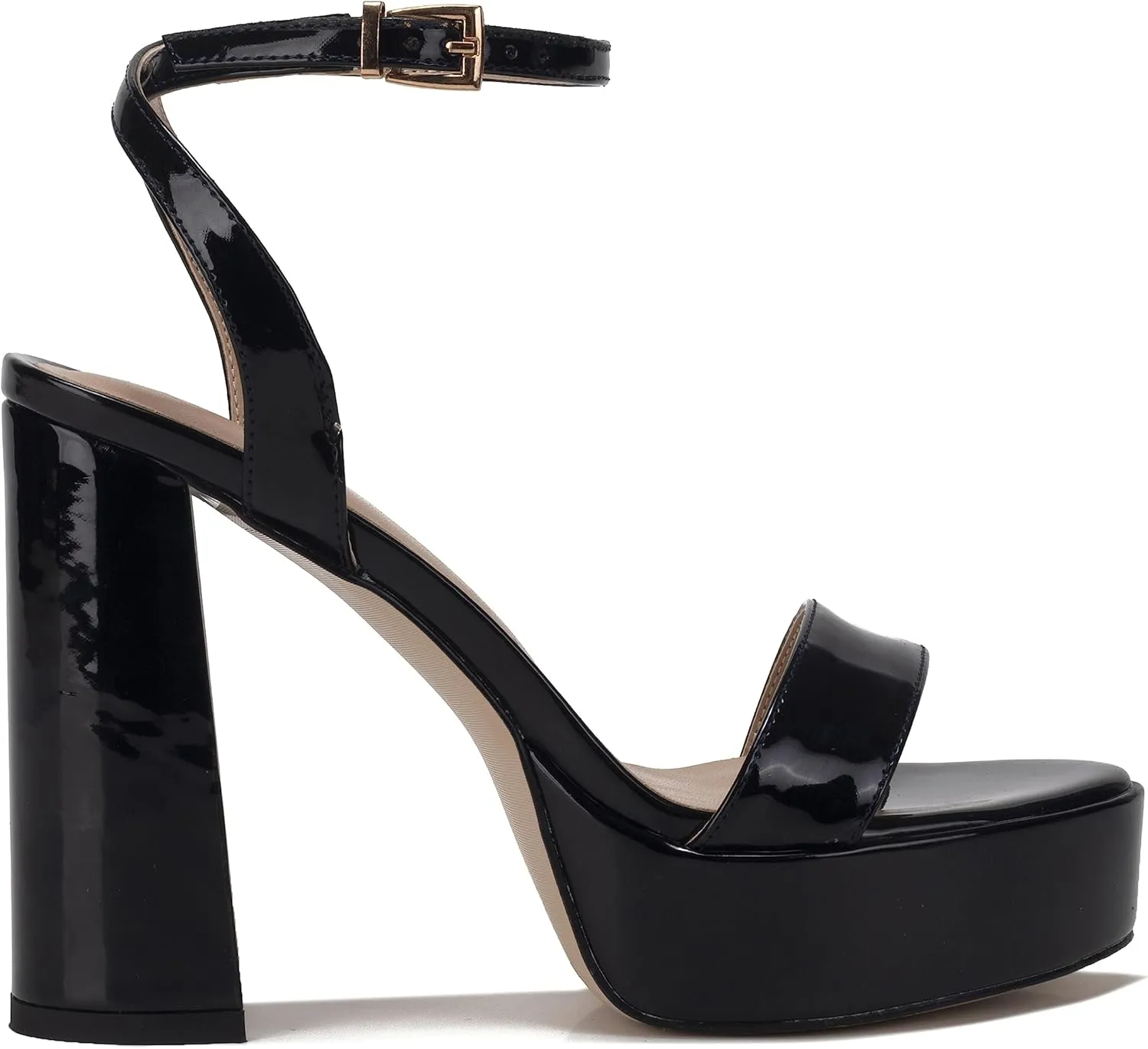 Women's High Heel Sandals Platform Open Toe Ankle Strap Block Heel Sandals 6 Inch Buckle Adjustable Evening Dress Party Wedding High Heel Sandals Round Toe Platform Dress Sandals