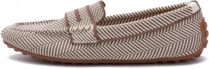 Women's Knit Loafer Shoes for Women Casual Penny Loafers Retro Ladies Comfort Slip-On Fashion Flat Shoes