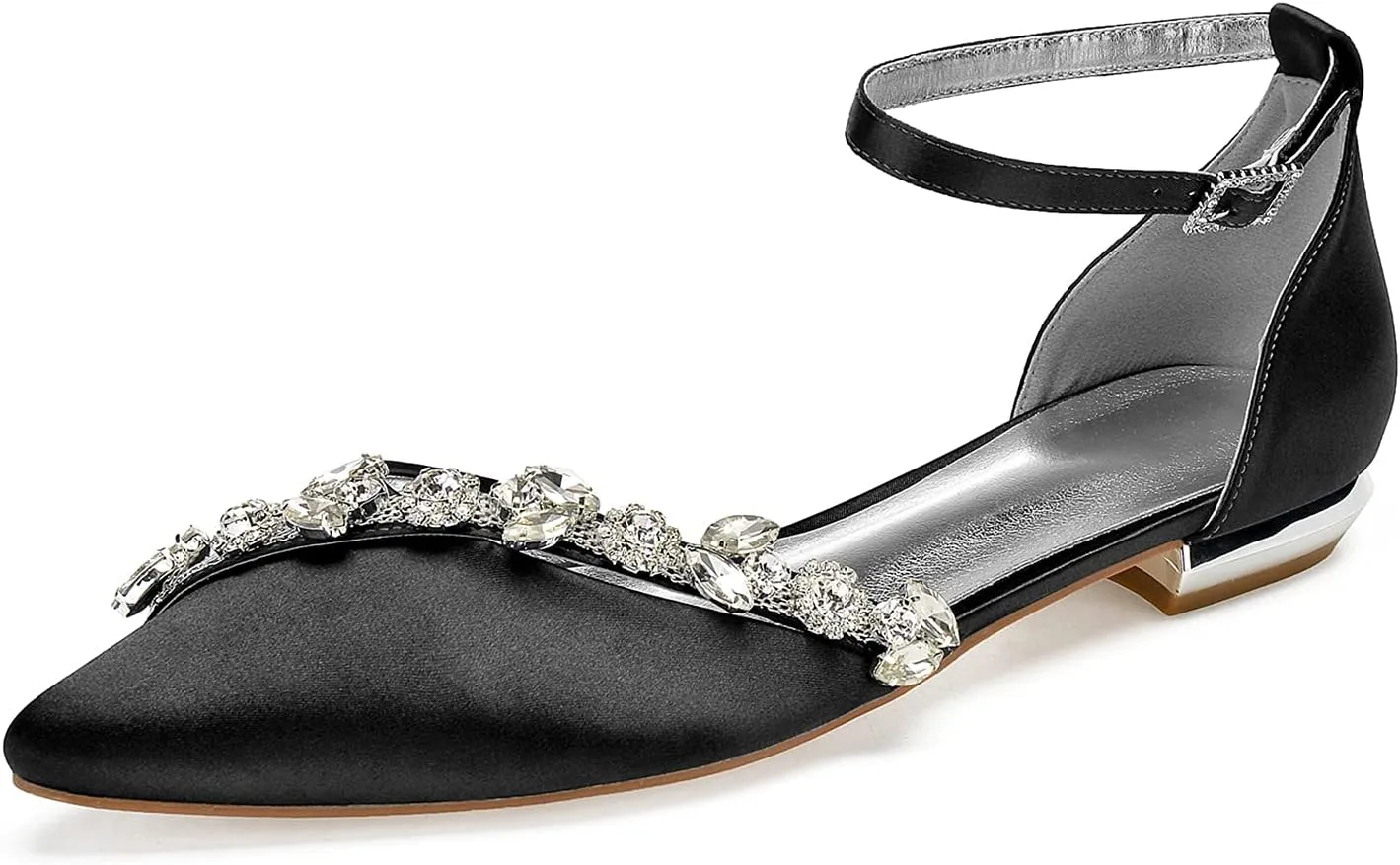 Women's Low Heels for Women Braided Closed Toe Ankle Strap Flat Heel Sandals Holiday Party Wedding Dress Pumps Shoes