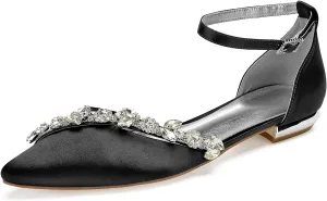 Women's Low Heels for Women Braided Closed Toe Ankle Strap Flat Heel Sandals Holiday Party Wedding Dress Pumps Shoes