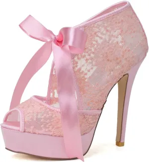 Women's Mary Kitten Heels Platform ​High Heels Sandals Peep Toe Dress Wedding Bridal Shoes for Women Bride Bridesmaid