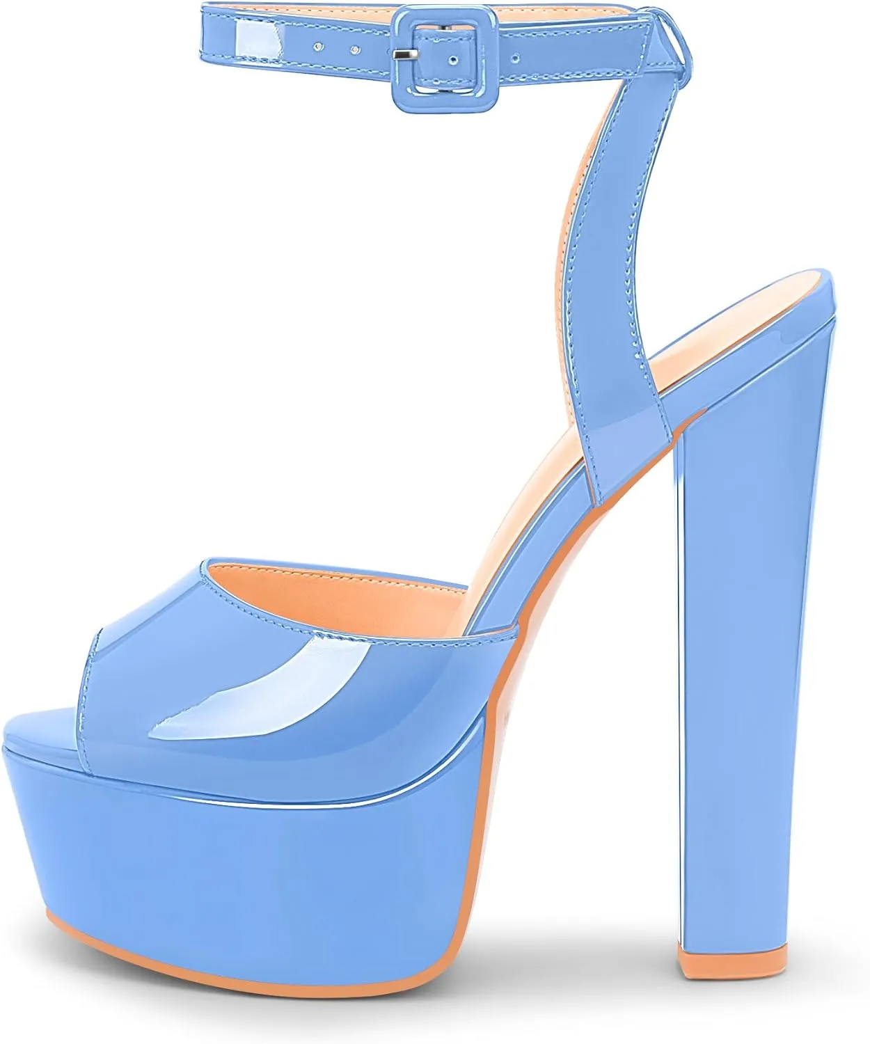 Women's Platform Chunky High Heel Sandals Open-Toe Ankle Strap Party Evening Shoes