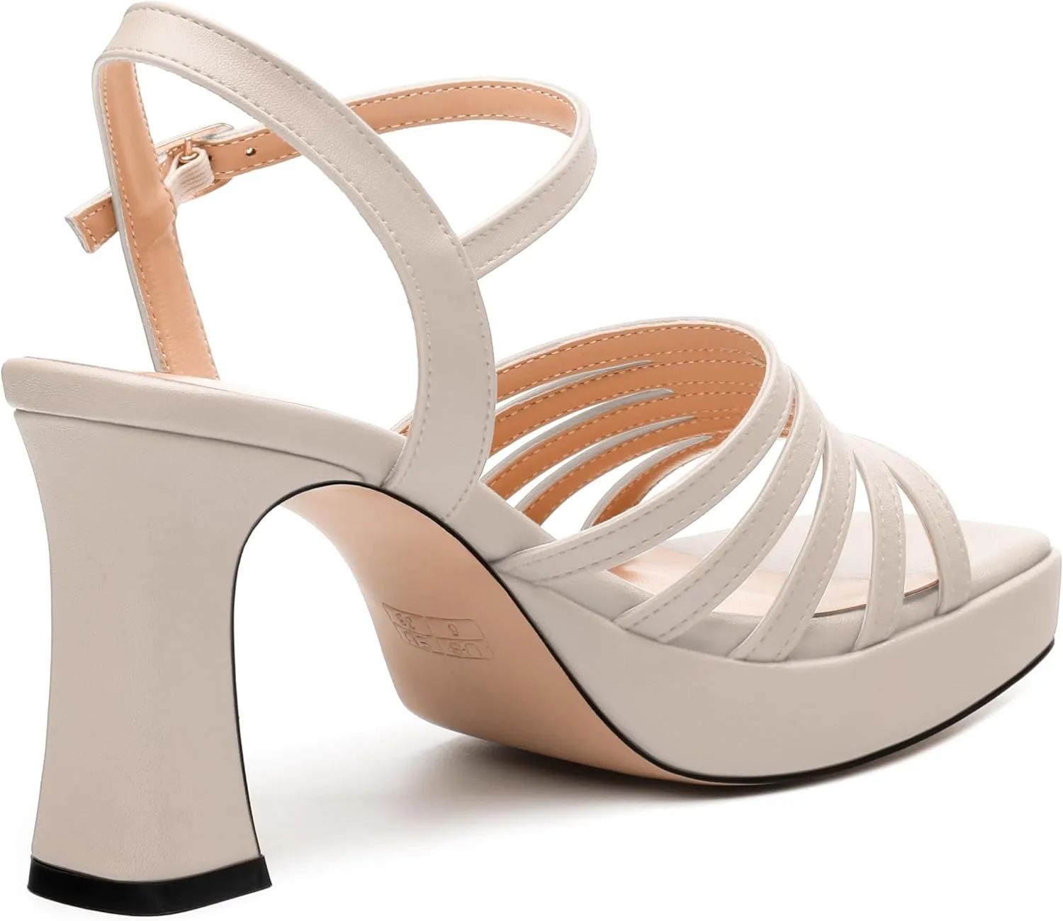 Women's Platform Sandals, Open Toe High Heels, Ankle Strap Buckle Fashion Heeled Sandal for Wedding Party Working