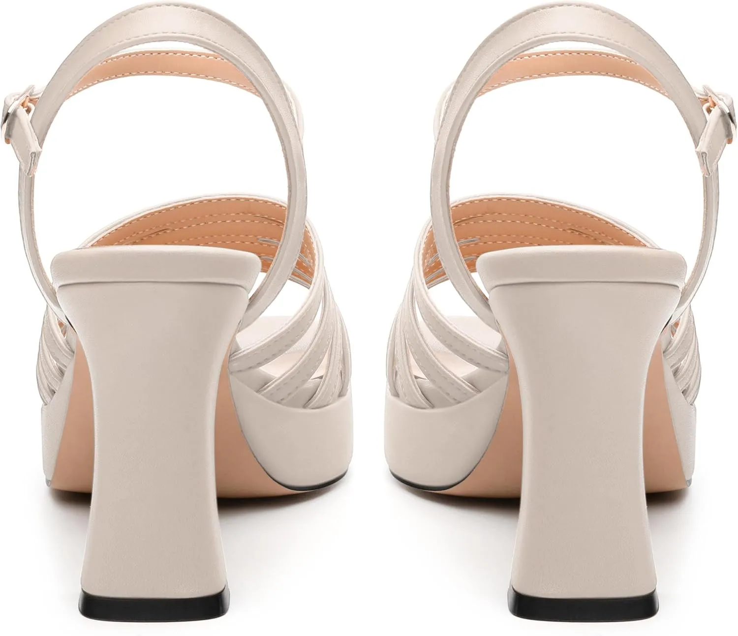 Women's Platform Sandals, Open Toe High Heels, Ankle Strap Buckle Fashion Heeled Sandal for Wedding Party Working