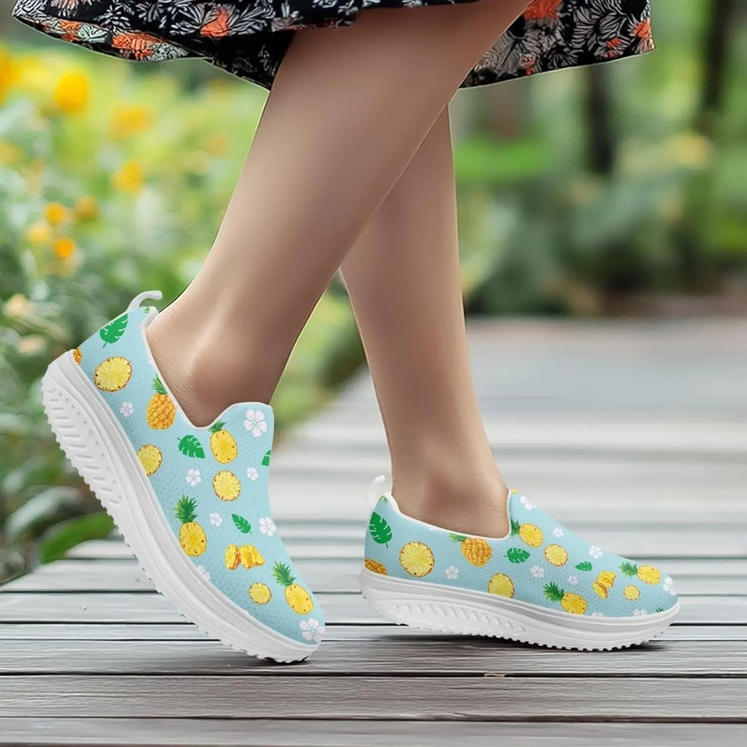 Womens Platform Shoes Loafers for Women Slip On Fashion Sneakers Walking Jogging Shoes Non Slip Womens Casual Mesh Loafers