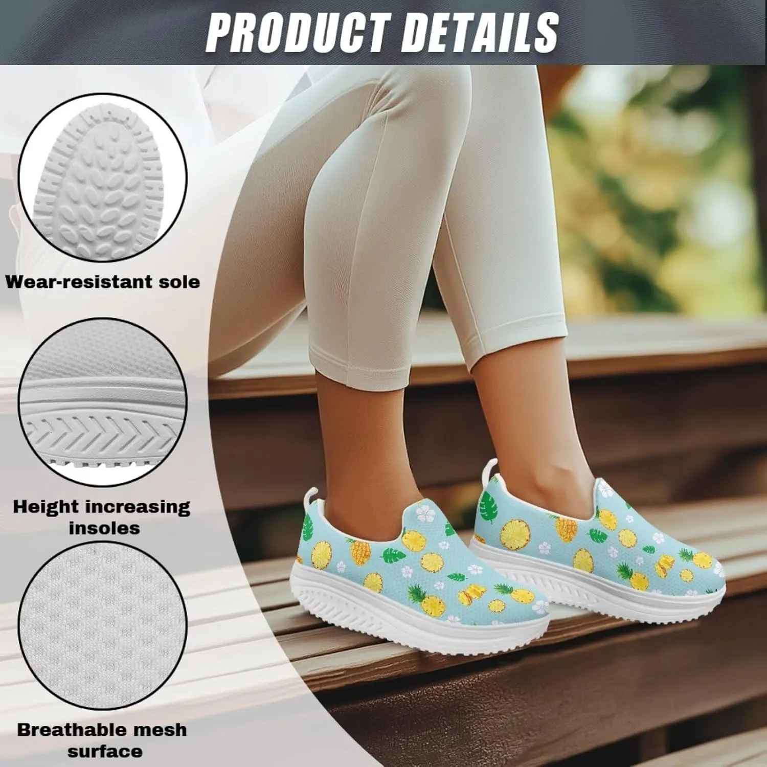 Womens Platform Shoes Loafers for Women Slip On Fashion Sneakers Walking Jogging Shoes Non Slip Womens Casual Mesh Loafers