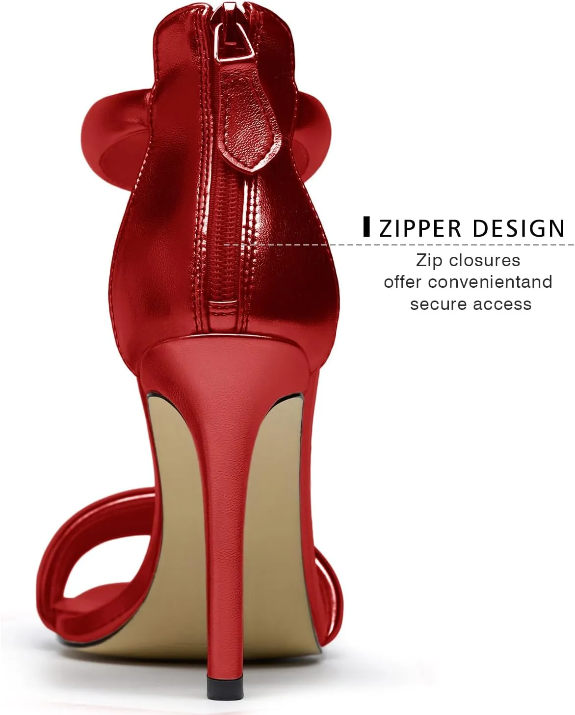 Women's Pump Open Toe Heel Sandals Back Zipper Round Ankle Strappy Stiletto Heels Sparkle Glitter Metallic Party Sexy Wedding Dressy Shoes