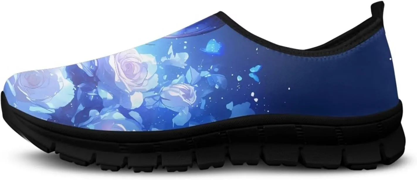 Womens Slip On Loafers Soft Non Slip Walking Shoe Low Top Ultralight Comfort Casual Sneakers with Arth Support Black Sole Size 5.5-11.5