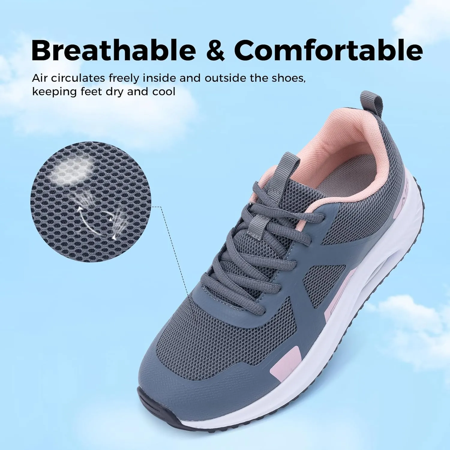 Womens Walking Shoes Orthotic Plantar Fasciitis Tennis Fashion Sneakers with Arch Support for Pain Relief All Day Standing US 6-11