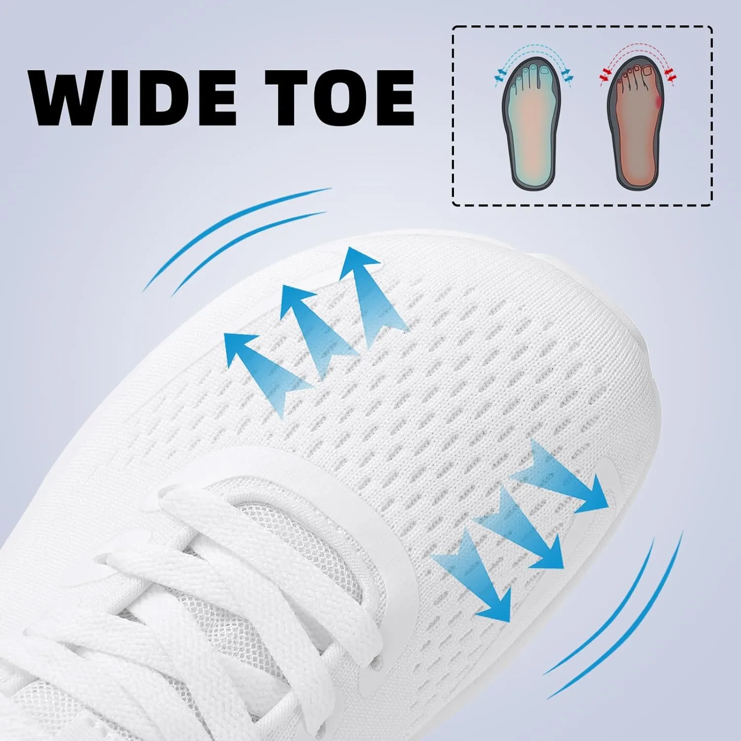 Womens Walking Shoes Wide Toe Box Running Tennis Shoes Lightweight Breathbale Wide Sneakers Cushioning Comfort Gym Workout Athic Shoes Wide Width