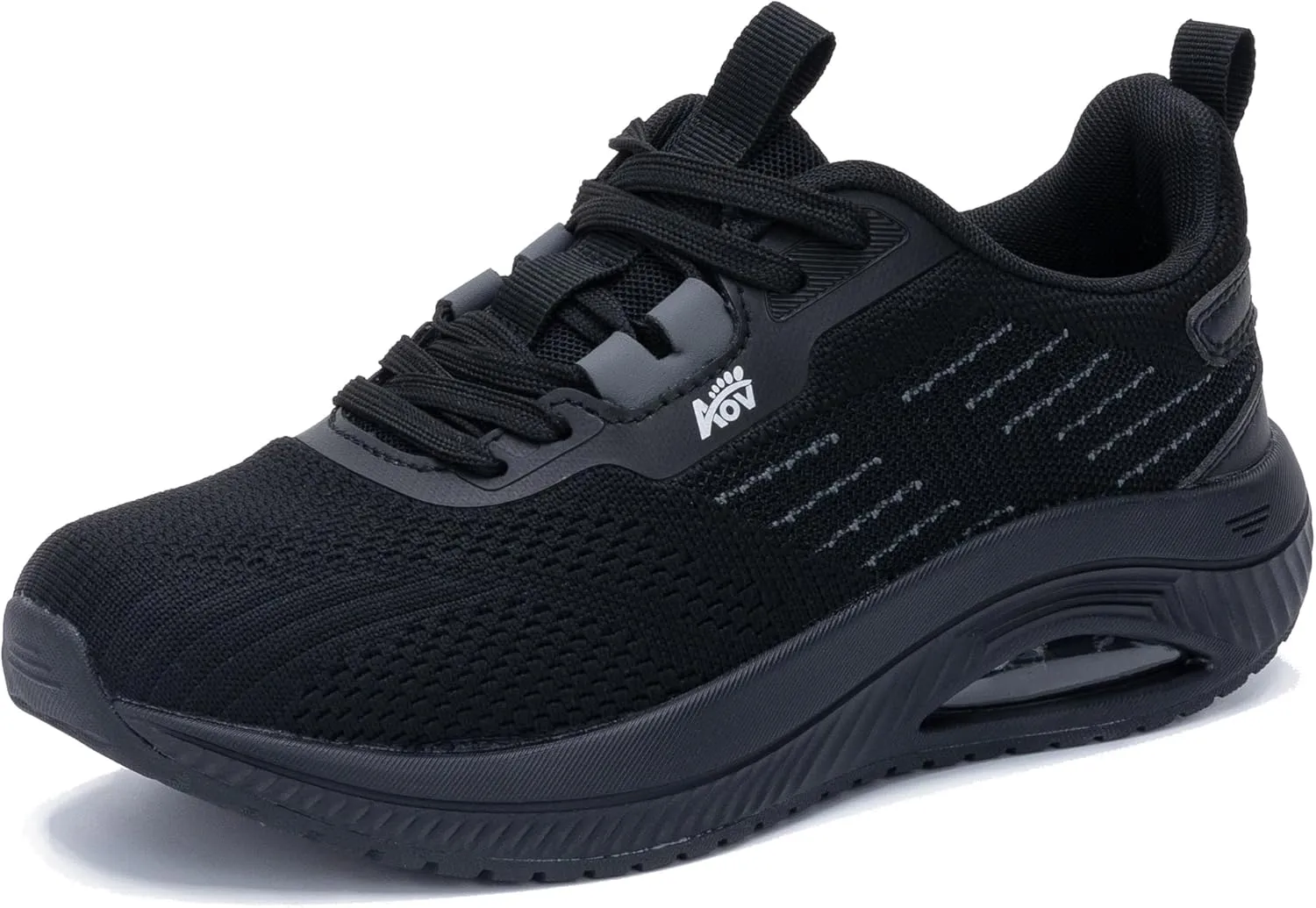 Women's Walking Shoes with Arch Support Orthotic Sneakers for Plantar Fasciitis Heel and Foot Pain Relief Tennis AllBlack Size 8