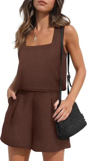 XIEERDUO Two Piece Set for Women Beach Vacation Clothes Summer Sets Travel Outfits Women Beach Fashion Matching Sets